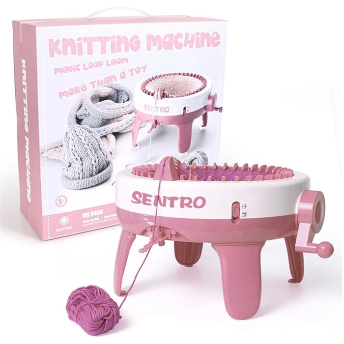 40 Needles Handmade Knitting Machine Round Weaving Loom  DIY Scarf Hat Sock Glove Kids Toy - Light Pink - 1