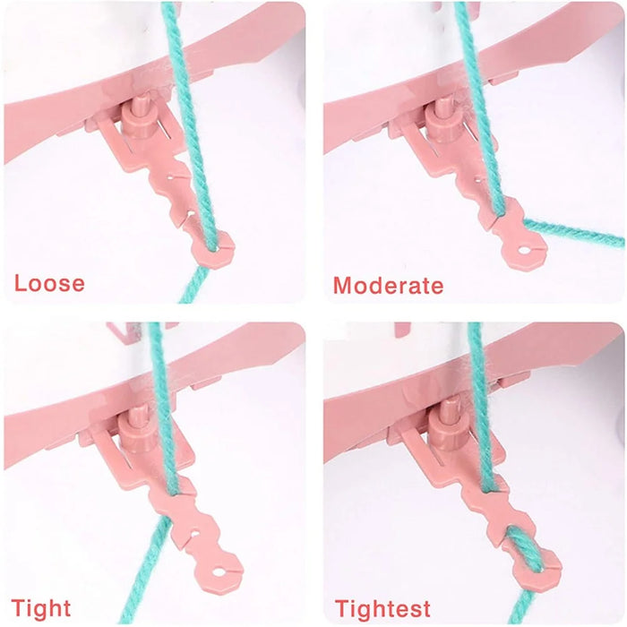 40 Needles Handmade Knitting Machine Round Weaving Loom  DIY Scarf Hat Sock Glove Kids Toy - Light Pink - 6