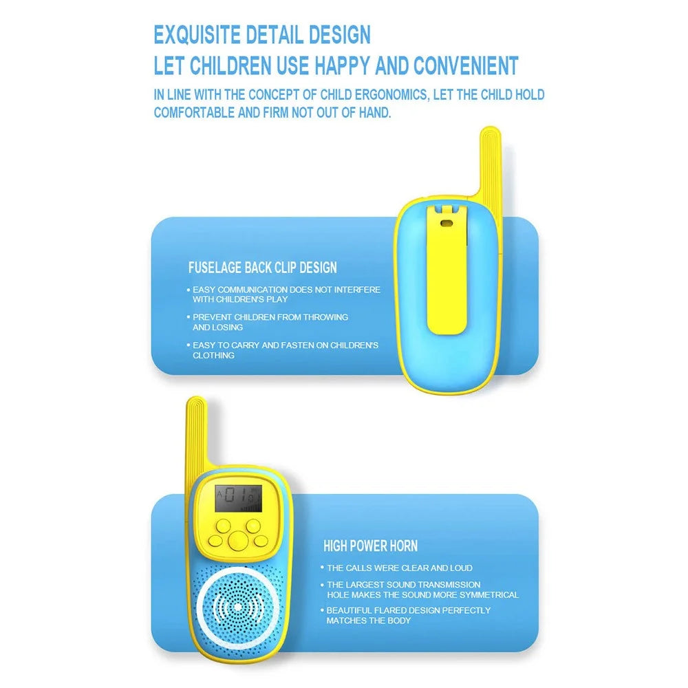 Bulk Purchasing D21 Cartoon Kids Walkie Talkies Parent-Child Interaction Wireless Handheld Interphone - Blue - 3