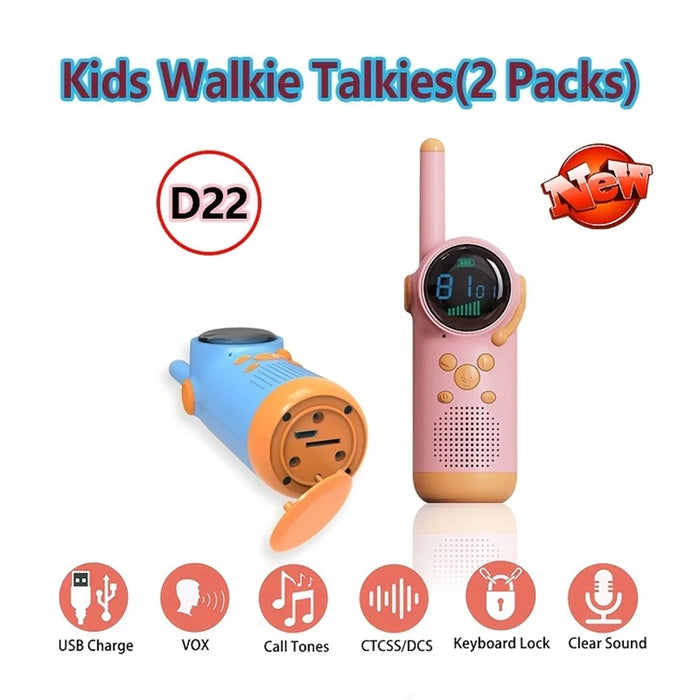 D22 1Pair Intelligent Children Digital Walkie Talkies Portable Wireless Intercom with Flashlight - 2