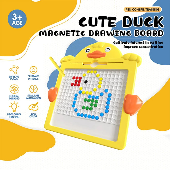 Children Cute Cartoon Duck Magnetic Drawing Board for Kids Doodle Board Educational Toy - 2
