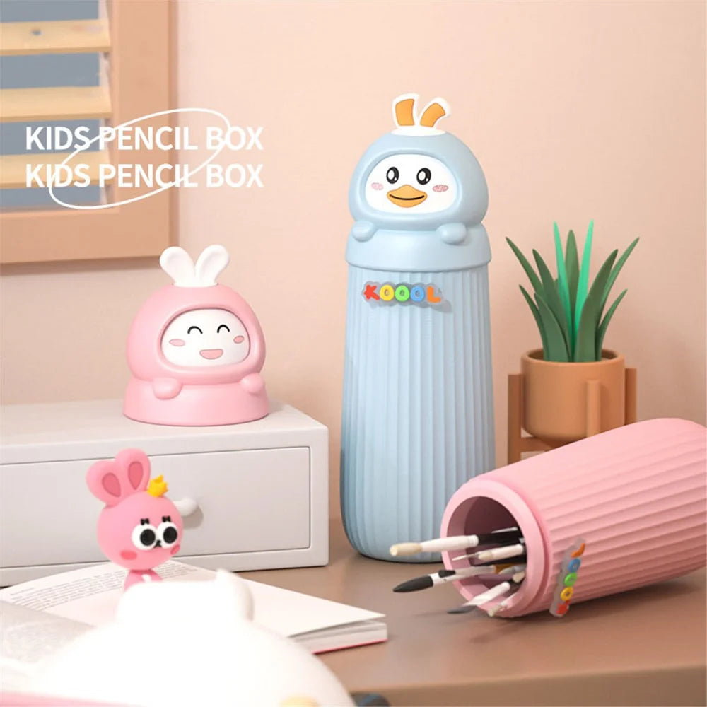KOOOL K40 Cute Cartoon Decor Desk Pen Holder EVA+PVC Pencil Storage Case Desktop Decor Organizer for Office, Home - Pink - 5