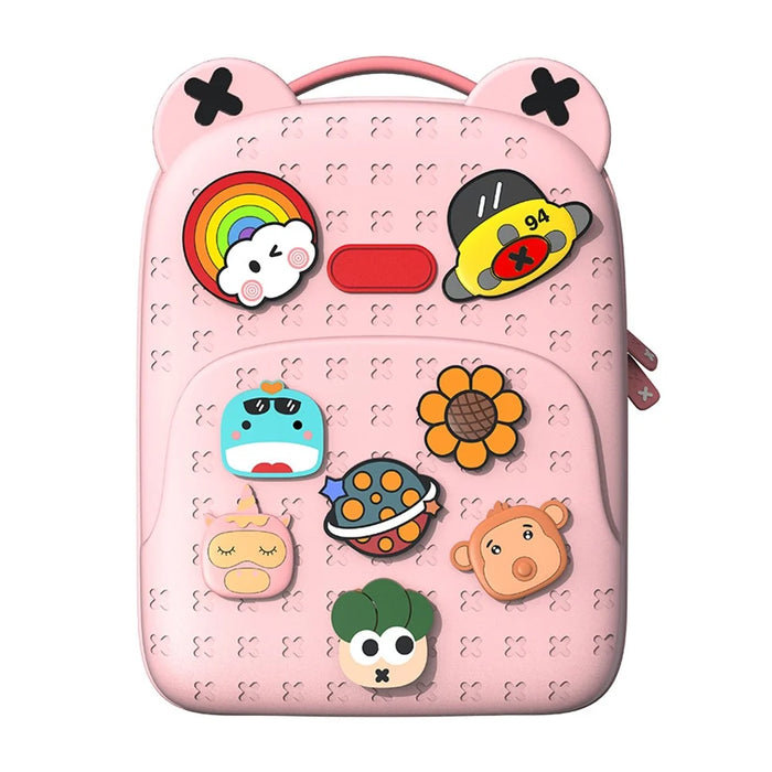 KOOOL K16 Cartoon Cool Boys Girls Backpack EVA+PVC Kids School Bag with DIY Pattern Patch  - Pink - 2