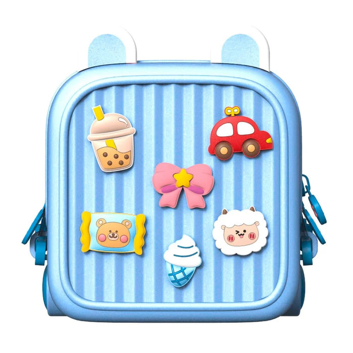 KOOOL K32 Luggage Case Design Kids Crossbody Bag EVA+PVC Cartoon Shoulder Bag with DIY Pattern Patch - Blue - 3