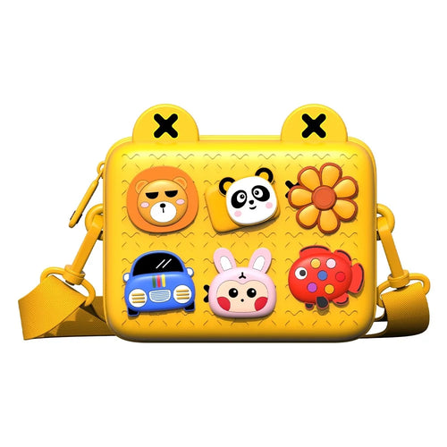KOOOL K10 Kids Cartoon Crossbody Bag EVA+PVC Shoulder Bag with DIY Pattern Patch for Boys Girls - Yellow - 1