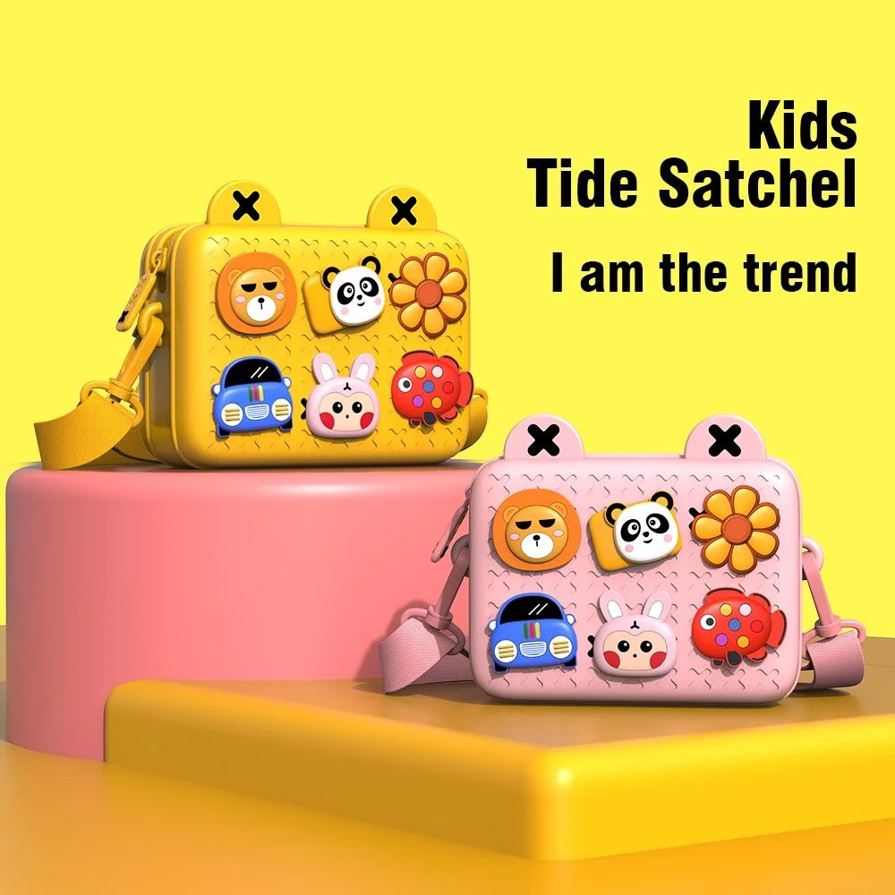 KOOOL K10 Kids Cartoon Crossbody Bag EVA+PVC Shoulder Bag with DIY Pattern Patch for Boys Girls - Yellow - 3