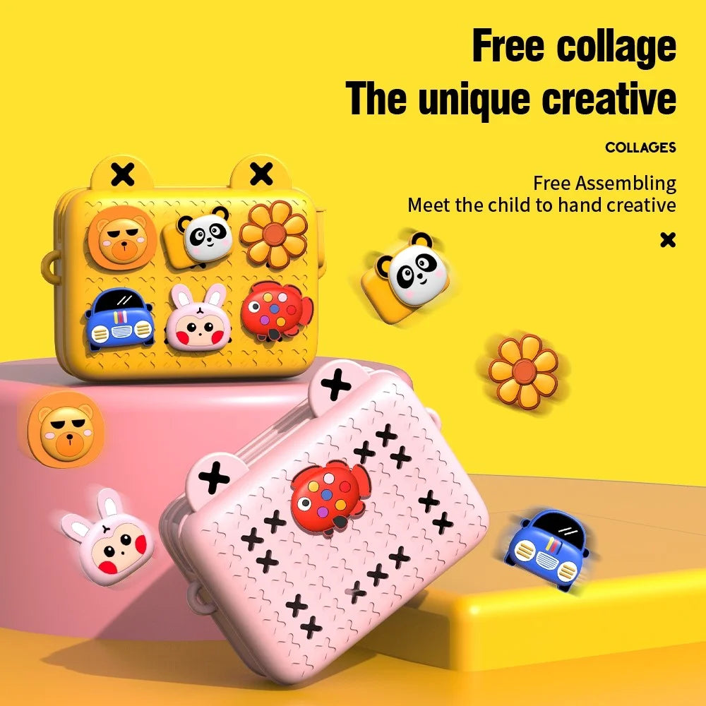 KOOOL K10 Kids Cartoon Crossbody Bag EVA+PVC Shoulder Bag with DIY Pattern Patch for Boys Girls - Yellow - 4