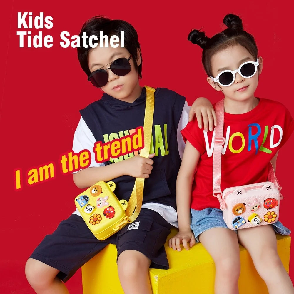 KOOOL K10 Kids Cartoon Crossbody Bag EVA+PVC Shoulder Bag with DIY Pattern Patch for Boys Girls - Yellow - 5