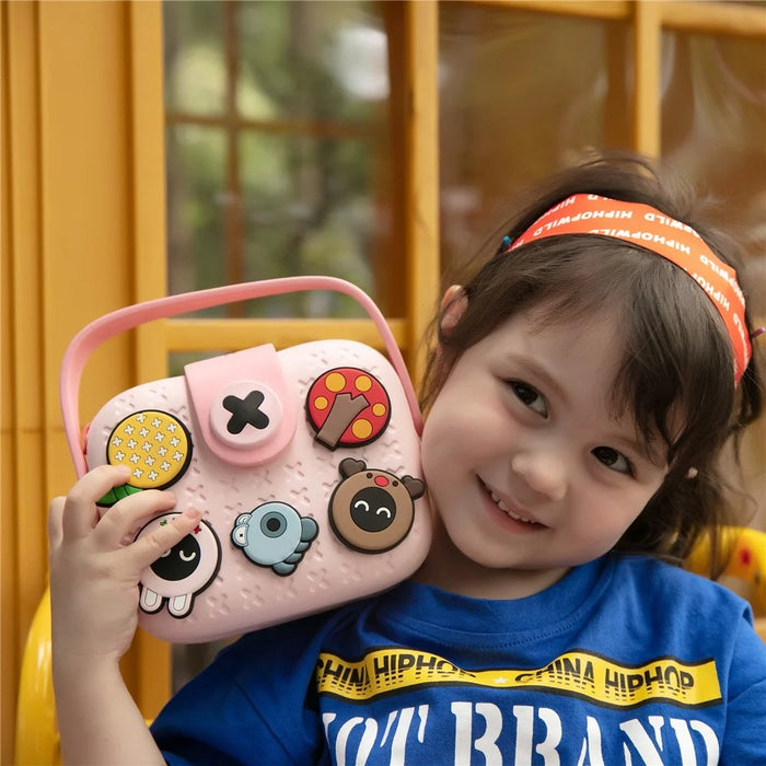 KOOOL K11 Cartoon Kids Handbag EVA+PVC Crossbody Shoulder Bag with DIY Pattern Patch - Pink - 4