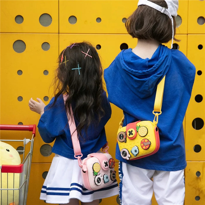KOOOL K11 Cartoon Kids Handbag EVA+PVC Crossbody Shoulder Bag with DIY Pattern Patch - Pink - 5