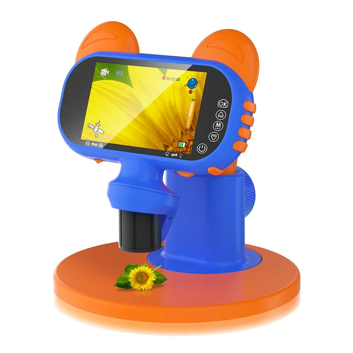 AD-LM01 Children Microscope 4 inch 50-1000X Magnification USB Magnifier Kids Camera with Adjustable LED Light - 1