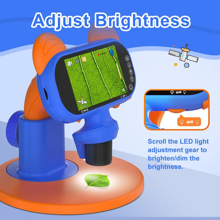 AD-LM01 Children Microscope 4 inch 50-1000X Magnification USB Magnifier Kids Camera with Adjustable LED Light - 7
