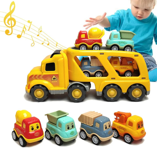 Children Toy Friction Powered Cars Push and Go Trucks Kids Gift Mini Vehicles Set - Multi-Color - 1