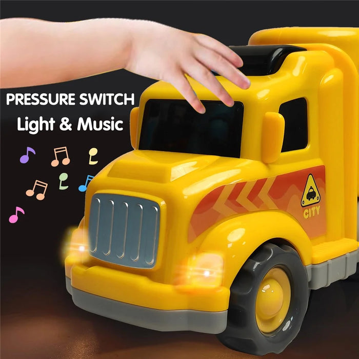 Children Toy Friction Powered Cars Push and Go Trucks Kids Gift Mini Vehicles Set - Multi-Color - 2