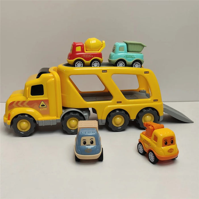 Children Toy Friction Powered Cars Push and Go Trucks Kids Gift Mini Vehicles Set - Multi-Color - 7