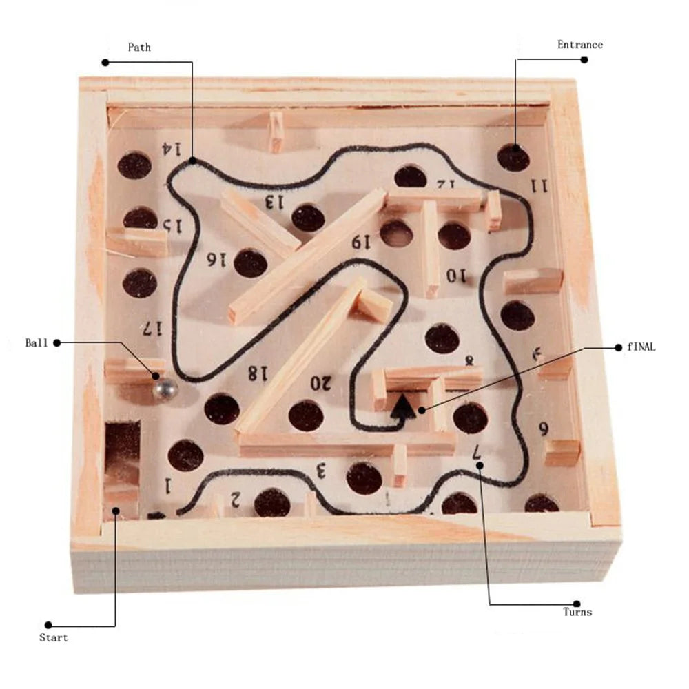 Wooden Pocket Maze Exercise Counterbalance Educational Toy for Kids above 5 Years Old - 3
