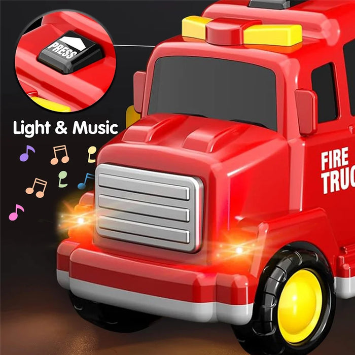 Toddlers Trucks Ambulances Helicopters Friction Power Vehicles Cars Gifts (Dual Layers) - Red - 3