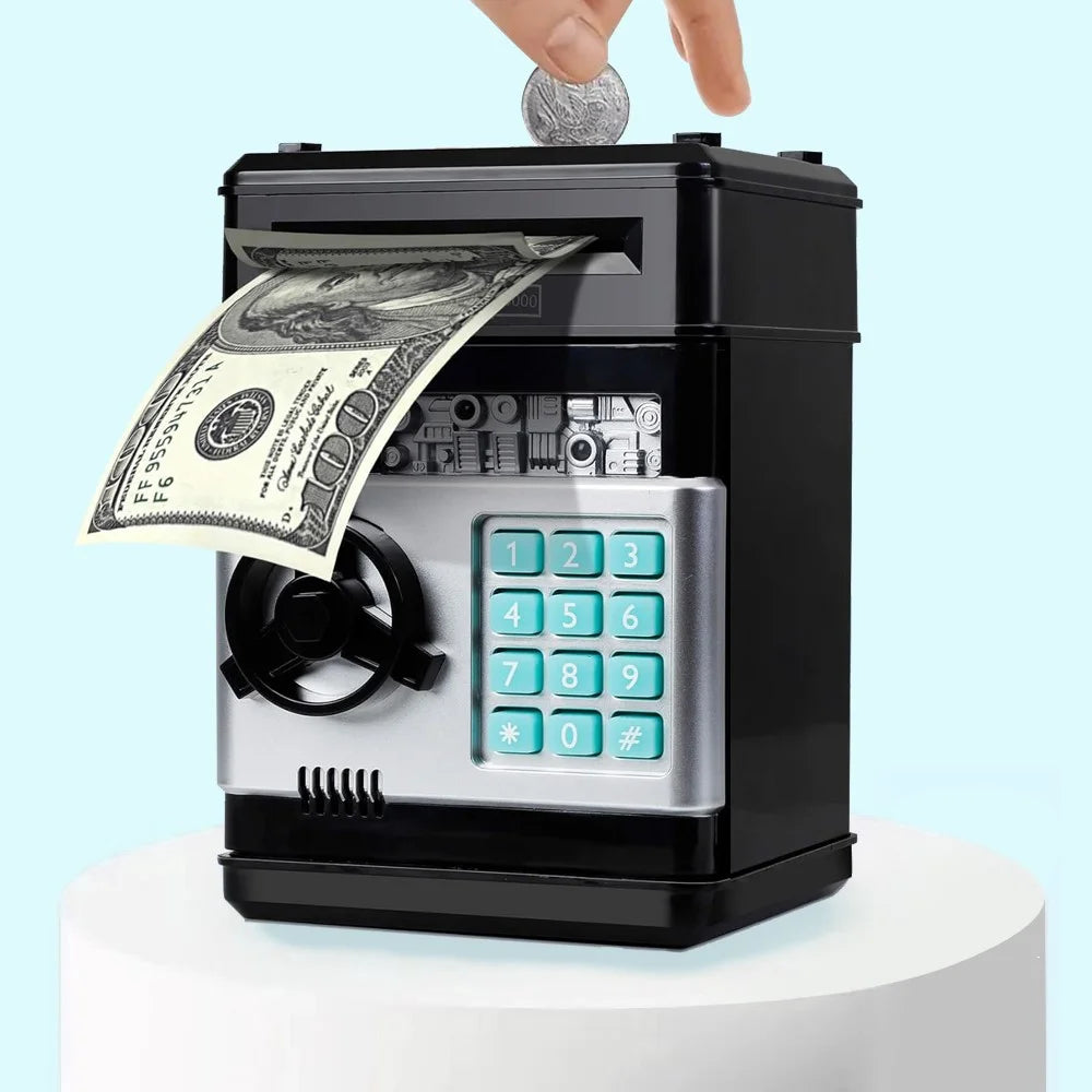 Children Black Piggy Bank Toy Portable Coin Money Box - 2
