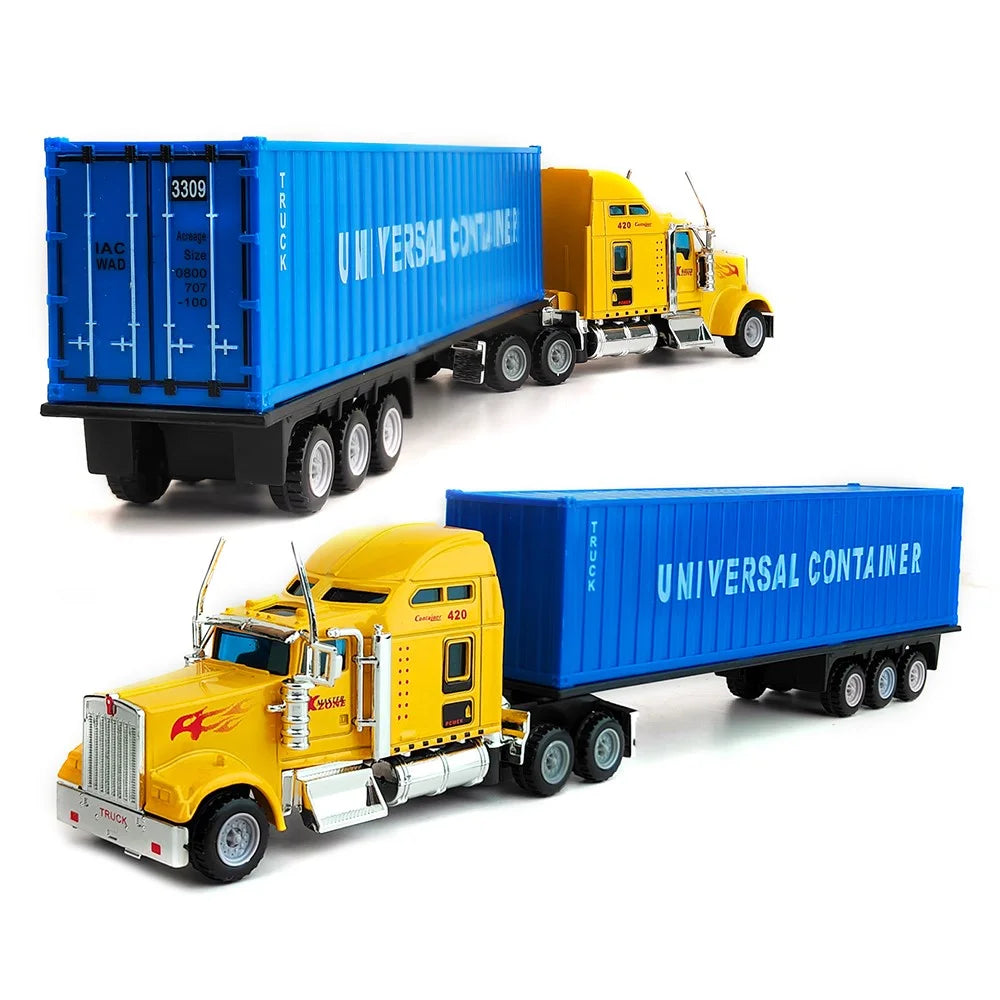 Aluminum Alloy + Plastic Simulation Container Truck Children Engineering Vehicle Toy Gift - 1