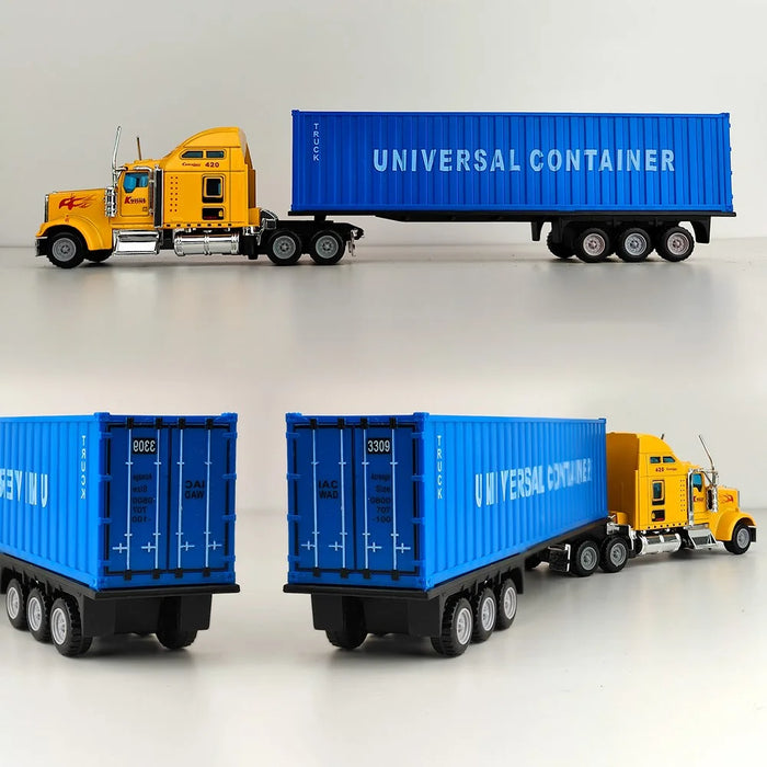 Aluminum Alloy + Plastic Simulation Container Truck Children Engineering Vehicle Toy Gift - 3