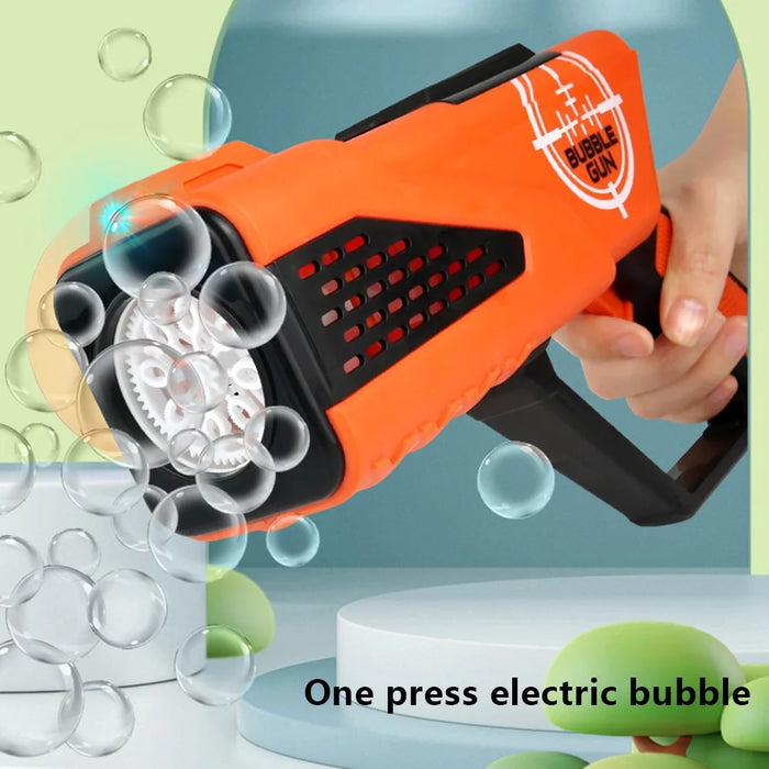 5474-1 36Pcs / Box Electric Bubble Gun Hand-held Soap Bubbles Generator Kids Toy with Light - Orange - 2