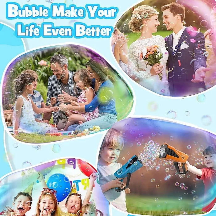 5474-1 36Pcs / Box Electric Bubble Gun Hand-held Soap Bubbles Generator Kids Toy with Light - Orange - 6