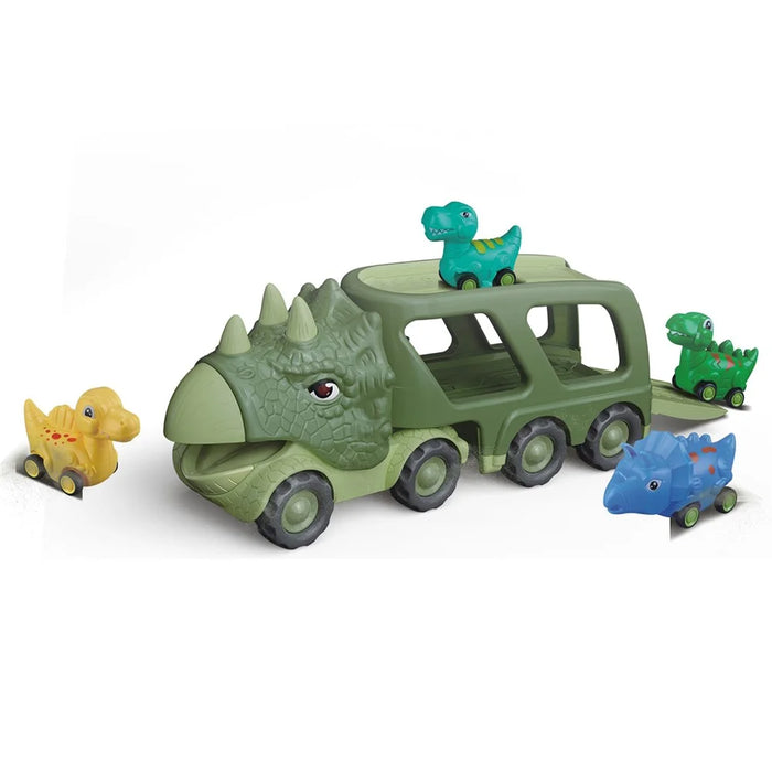 Sound Light Design Kids Dinosaur Shape Car Toy Gifts Set Vehicle Playset Push to Slide - 3