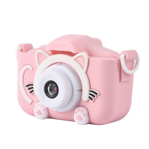 X5S Cartoon Cat 2.0-inch IPS Screen Kids Camera Rechargeable Dual Lens HD Camera Toy - Pink - 1