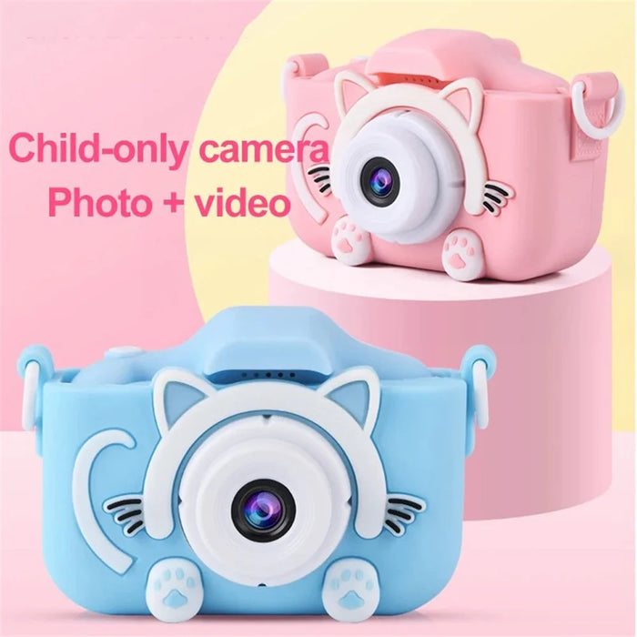 X5S Cartoon Cat 2.0-inch IPS Screen Kids Camera Rechargeable Dual Lens HD Camera Toy - Pink - 3