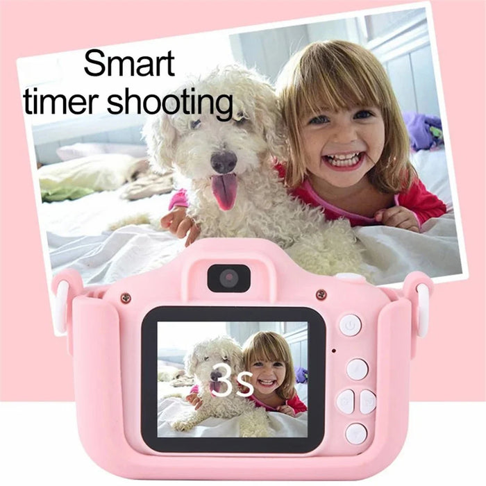 X5S Cartoon Cat 2.0-inch IPS Screen Kids Camera Rechargeable Dual Lens HD Camera Toy - Pink - 7