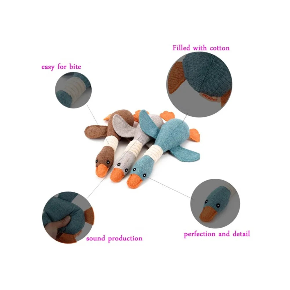 Pet Dog Wild Goose Sound Toys Solid Resistance To Bite Playable High Quality Blue Gray Brown Funny Pet Toy - Blackish Green - 7