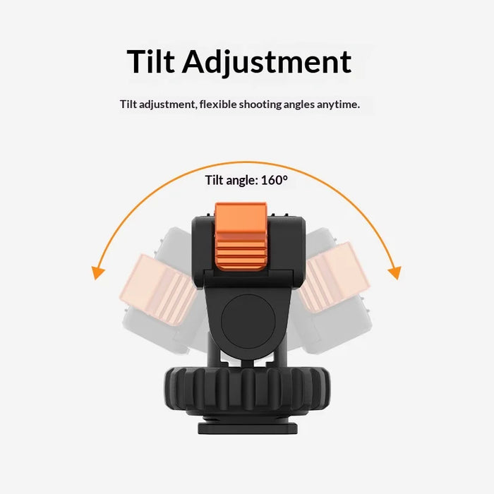 VRIG Magnetic Mount Base for DJI Osmo Action 5 Pro/4/3 160 Degree Tilt Angle Quick Release Cold Shoe Camera Accessory - 4