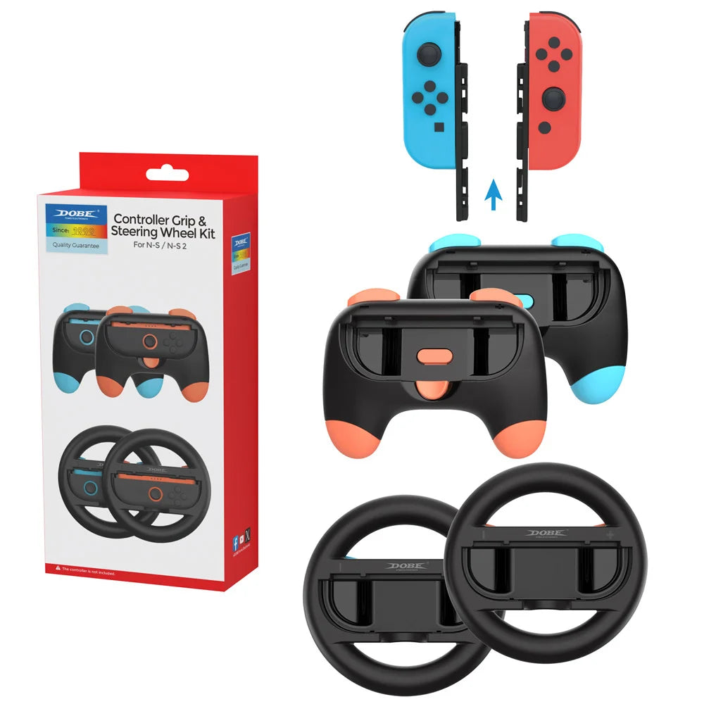 DOBE FOMIS ELECTRONICS TNS-5110S Steering Wheel and Grip Handles Set for Nintendo Switch / Switch 2 Controller Protective Case - 2