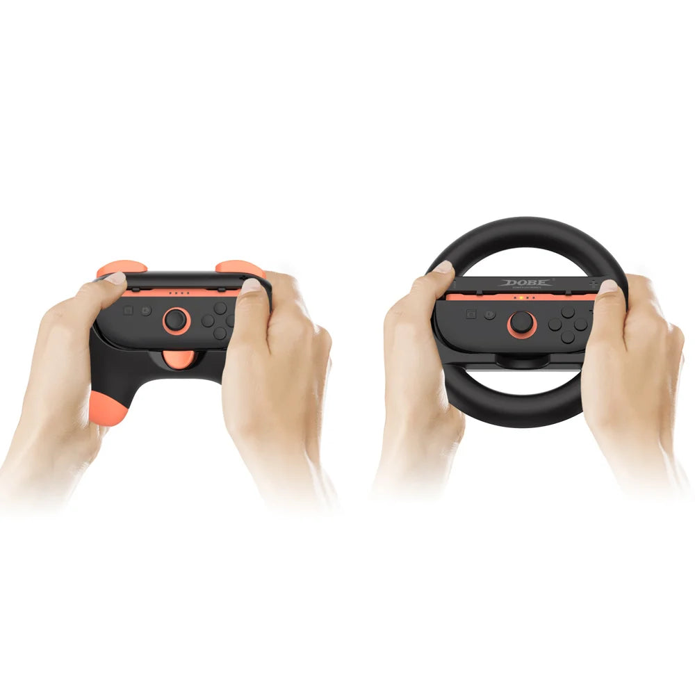 DOBE FOMIS ELECTRONICS TNS-5110S Steering Wheel and Grip Handles Set for Nintendo Switch / Switch 2 Controller Protective Case - 4