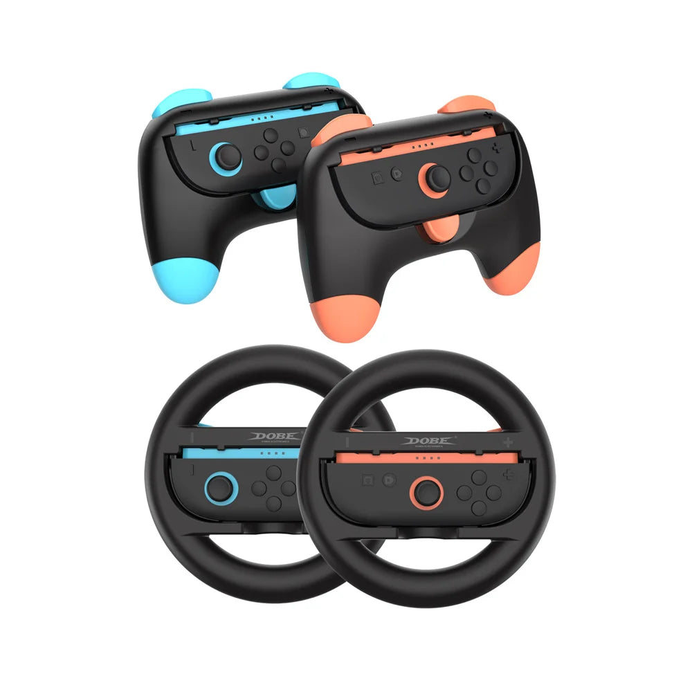 DOBE FOMIS ELECTRONICS TNS-5110S Steering Wheel and Grip Handles Set for Nintendo Switch / Switch 2 Controller Protective Case - 5