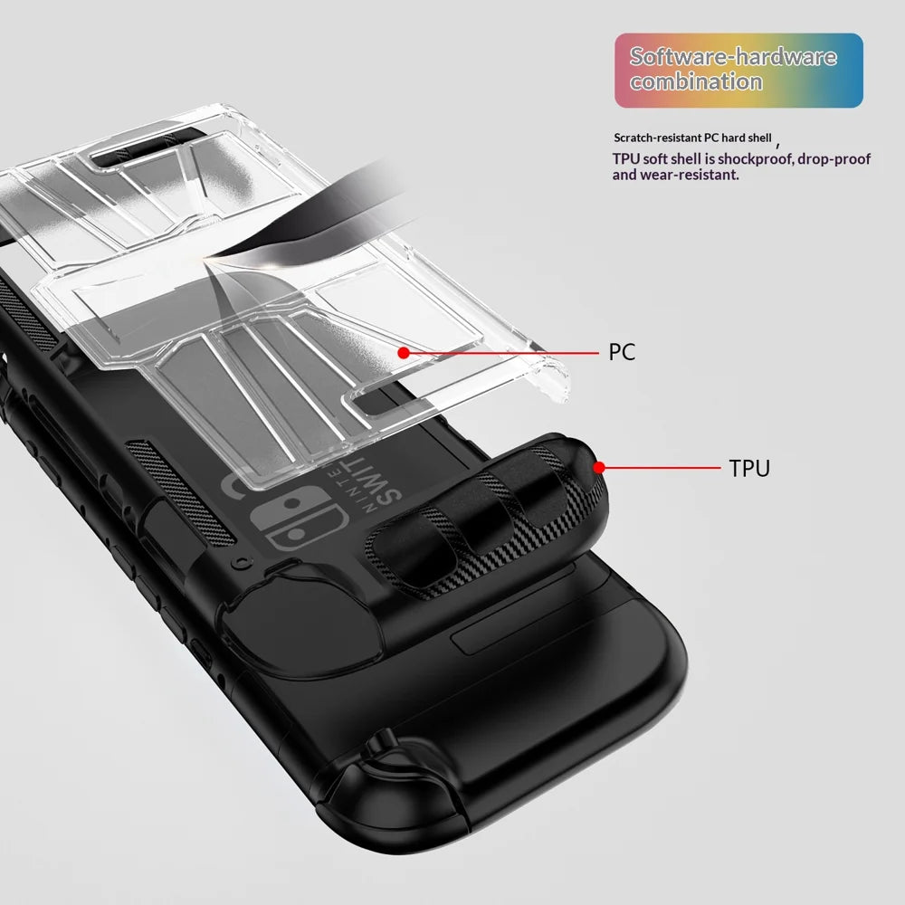 For Nintendo Switch 2 Game Console Shockproof PC + TPU Case Anti-slip Protective Cover - Black - 4