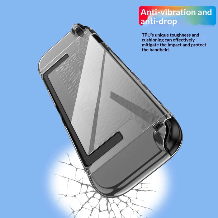 For Nintendo Switch 2 Protective Cover Diamond Pattern Crystal Clear TPU + PC 3 in 1 Split Case - Transparent - 2