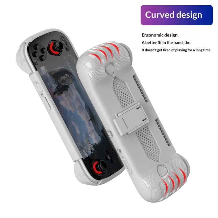 For AYN Odin 3 Shockproof Protective Case Handheld Gaming Console PC + TPU Cover with Stand - Black - 7