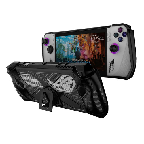 For Asus ROG Ally (2023) Handheld Gaming Console Protective Case Soft TPU Cover with Stand - Black - 1