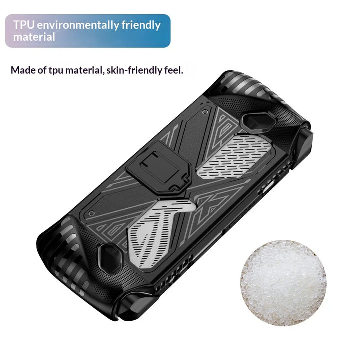 For Asus ROG Ally (2023) Handheld Gaming Console Protective Case Soft TPU Cover with Stand - Black - 4