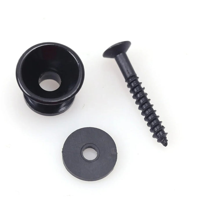 Copper Guitar Strap Lock Nail Belt Lock Button Musical Instruments Anti-slip Belt Locks Nails - Black - 2