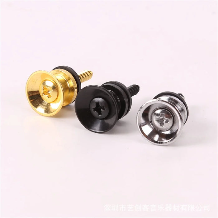 Copper Guitar Strap Lock Nail Belt Lock Button Musical Instruments Anti-slip Belt Locks Nails - Black - 5