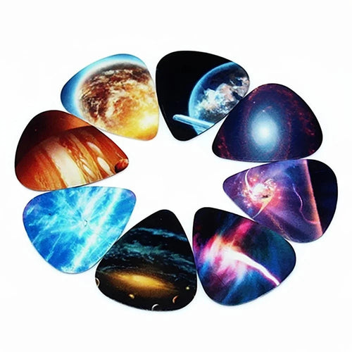 10Pcs 0.46mm Celluloid Guitar Pick Colorful Plectrums for Bass Electric Acoustic Guitars Instrument Accessory - 1