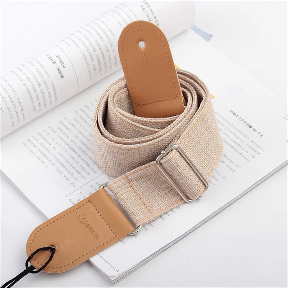 GS-12 Adjustable Ukulele Strap Anti Pull Retro Portable Guitar Shoulder Belt Musical Instrument Accessories - Beige - 2