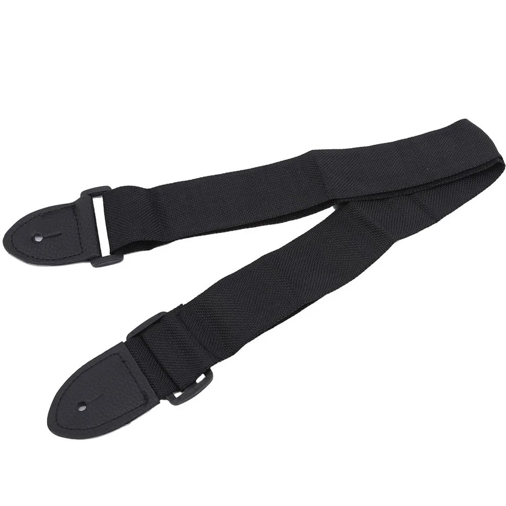 Universal Adjustable Guitar Strap Belt with Leather Ends for Folk Wooden Classical Guitar Ukulele - 2