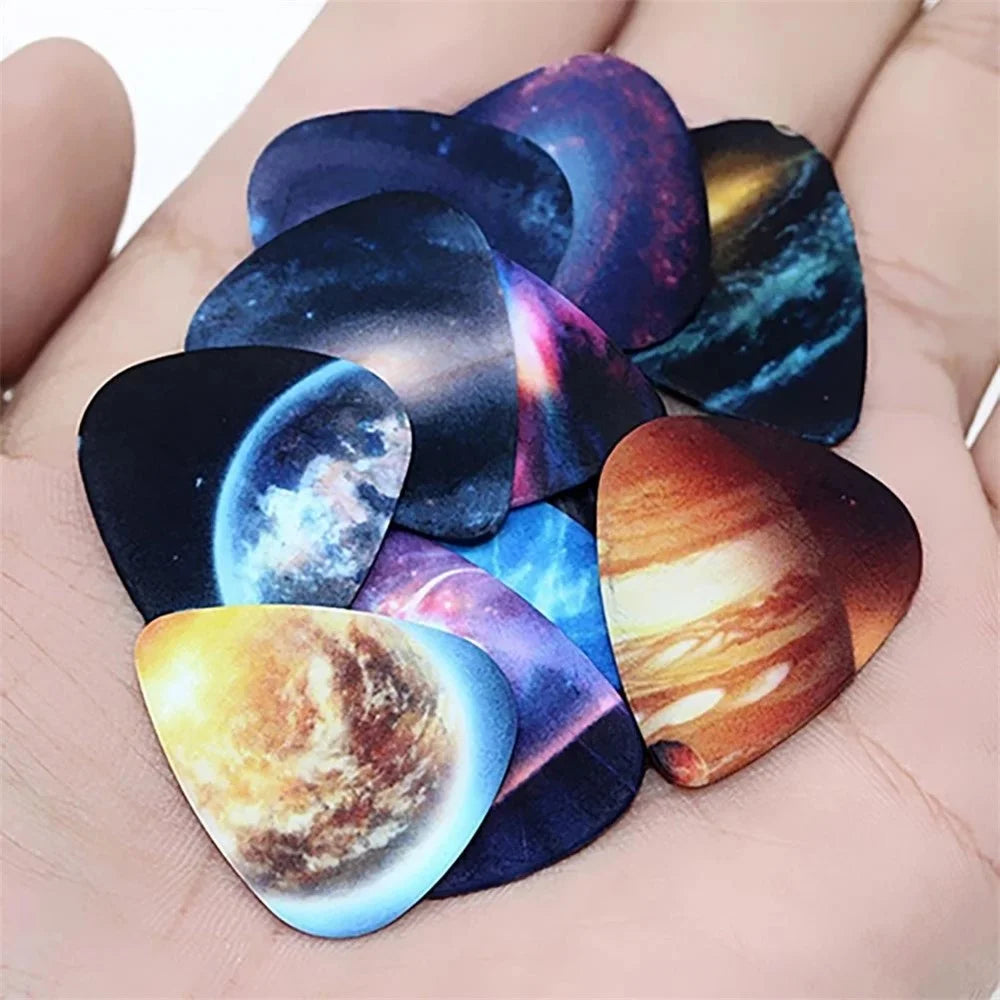 10Pcs Colorful Celluloid Guitar Pick Plectrums for Bass Electric Acoustic Guitars Instrument Accessory 1.0mm - 2