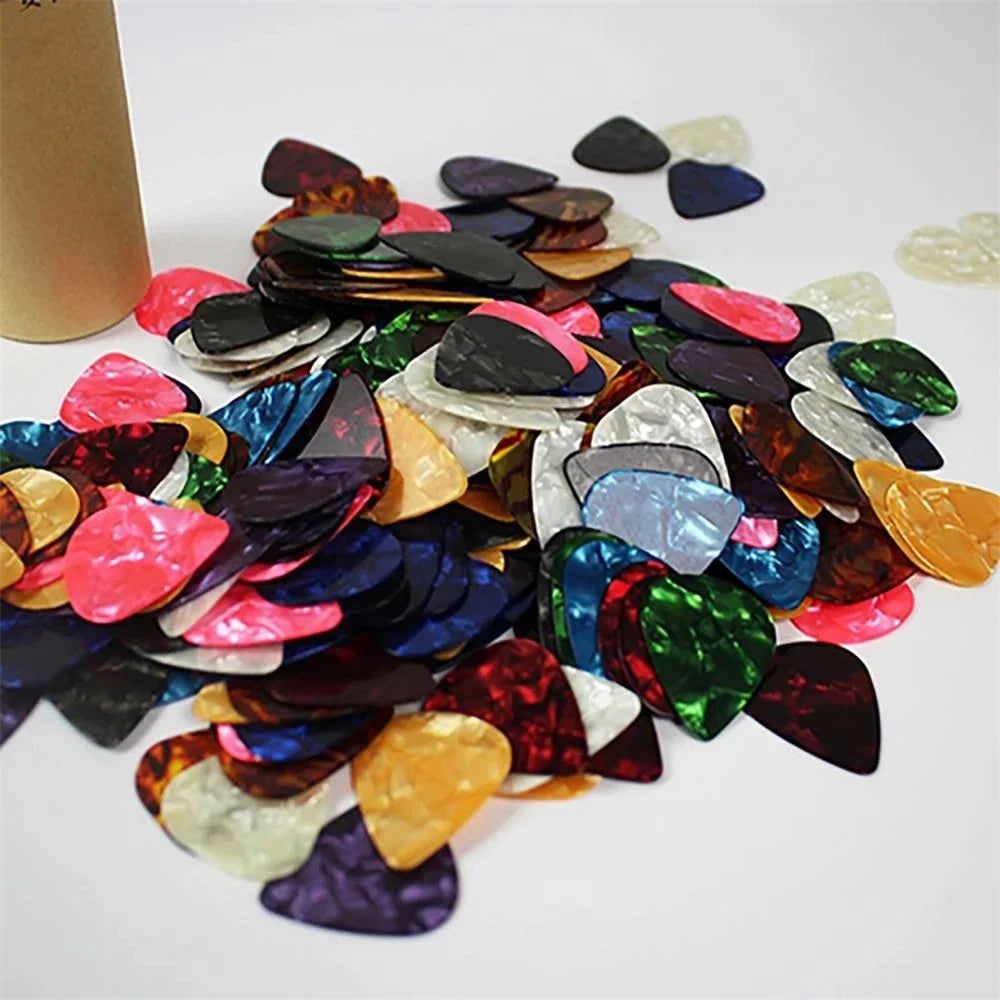 10Pcs Colorful Celluloid Guitar Pick Plectrums for Bass Electric Acoustic Guitars Instrument Accessory 1.0mm - 3