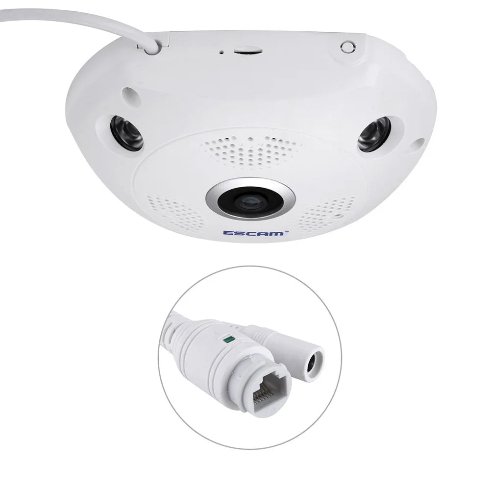 ESCAM Shark QP180 960P WiFi IP Camera 1.44mm Fisheye Lens Support VR APP - EU Plug - 7