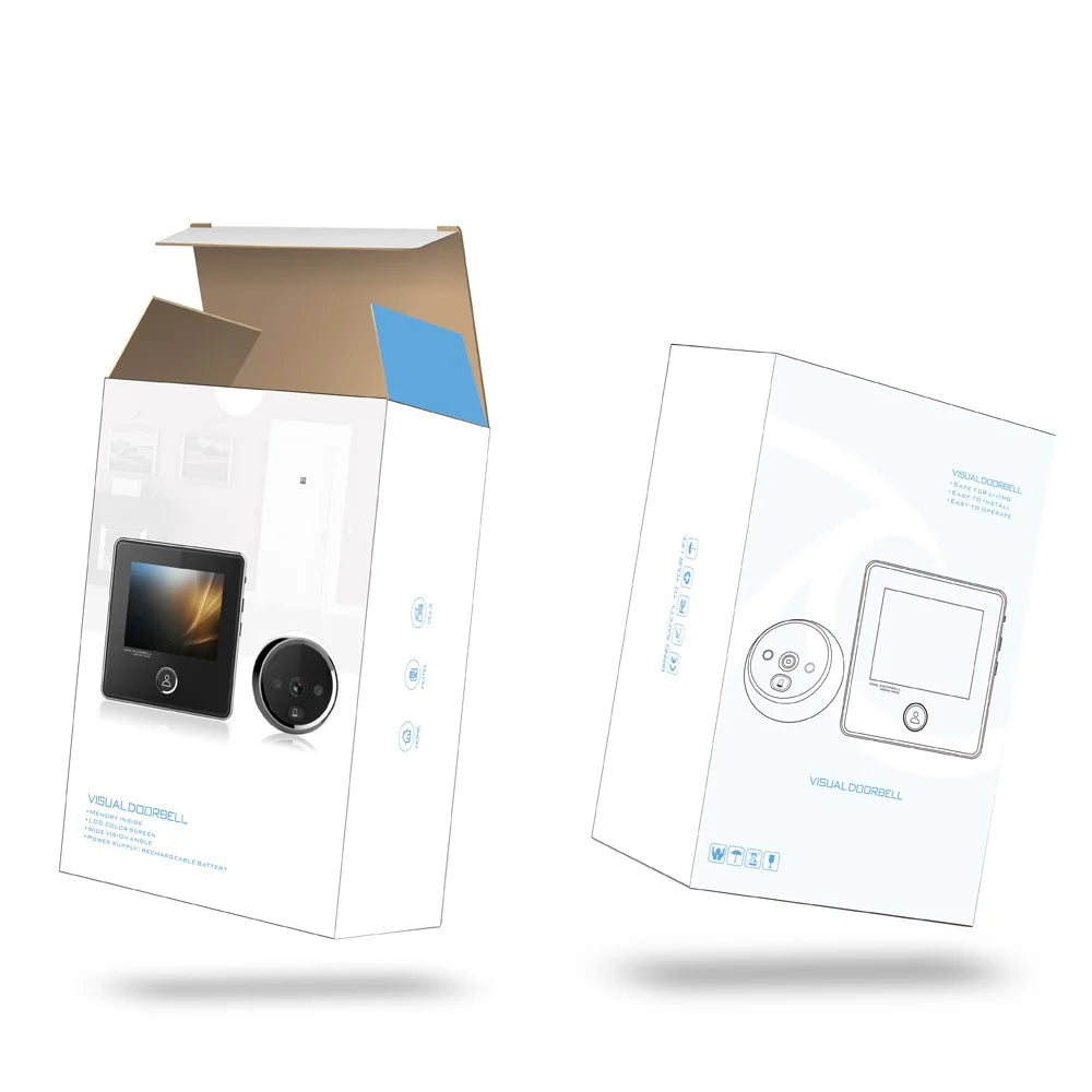 DD2 Electronic Door Bell Viewer Night Vision Door Peephole Camera Photo Video Recording - 6