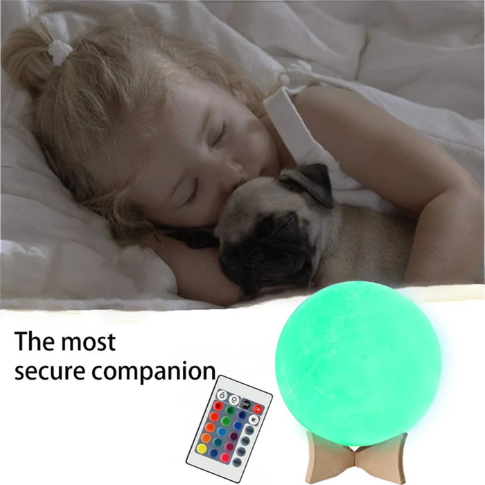 YOUOKLIGHT YK2302 5.9-inch 16 Colors 3D Moon Lamp Light, LED Night Light with Remote Touch Control and Dimming, USB Rechargeable - 6